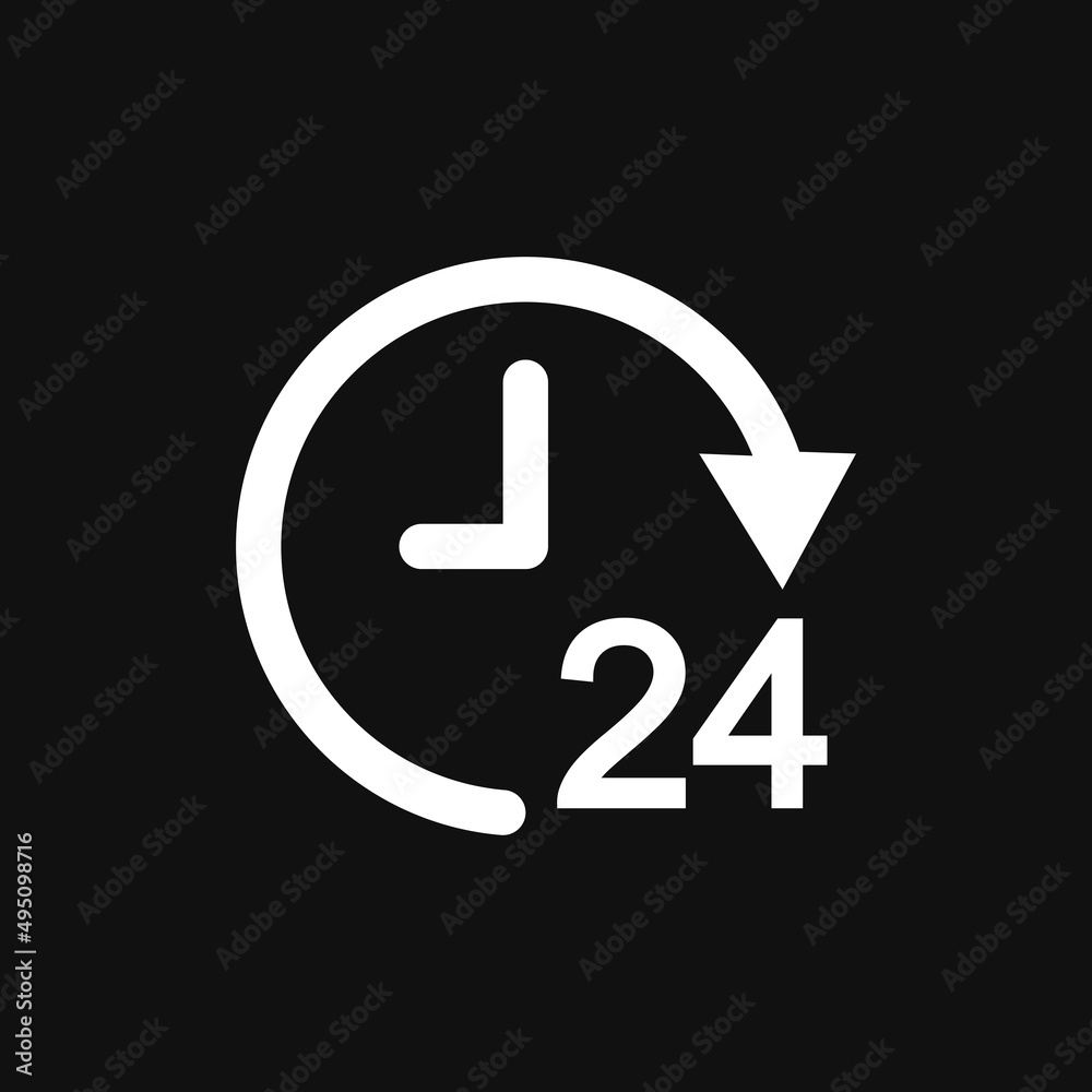 Sticker 24 hours icon on grey background копия