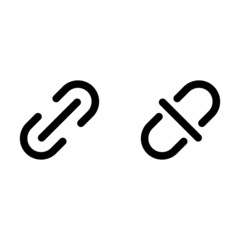 Fototapeta premium Link and Unlink vector icon