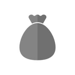 Money bag grey flat vector icon