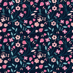 Spring Floral pattern. Ditsy style. A Pattern for print, wallpaper, fabric, cushion, bedding, and much more