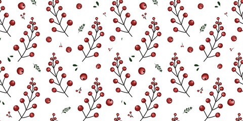delicate pattern for textiles. Red berries seamless pattern. childrens. Forest berries on a white background