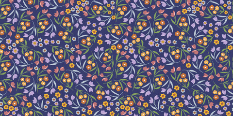 Spring Floral pattern. Ditsy style. A Pattern for print, wallpaper, fabric, cushion, bedding, and much more © Maratussolehah