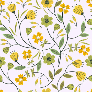 Spring Floral pattern. Ditsy style. A Pattern for print, wallpaper, fabric, cushion, bedding, and much more