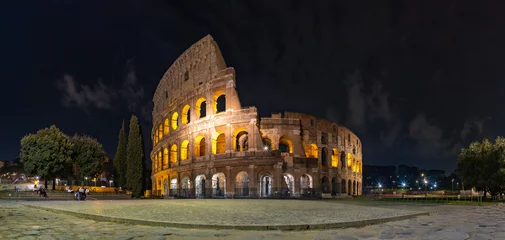 No drill light filtering roller blinds Colosseum Colosseum Panorama at Night