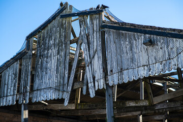 Fototapeta premium An abandoned dilapidated agglomeration