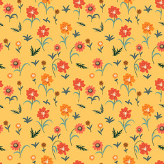 Spring Floral pattern. Ditsy style. A Pattern for print, wallpaper, fabric, cushion, bedding, and much more