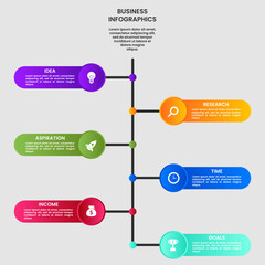 Timeline Business infographic template vector with icons and 6 options, steps or processes.