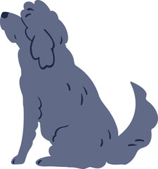 Funny Dof Sitting Dog Cartoon Illustration