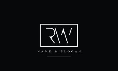 RW, WR, R, W abstract letters logo monogram