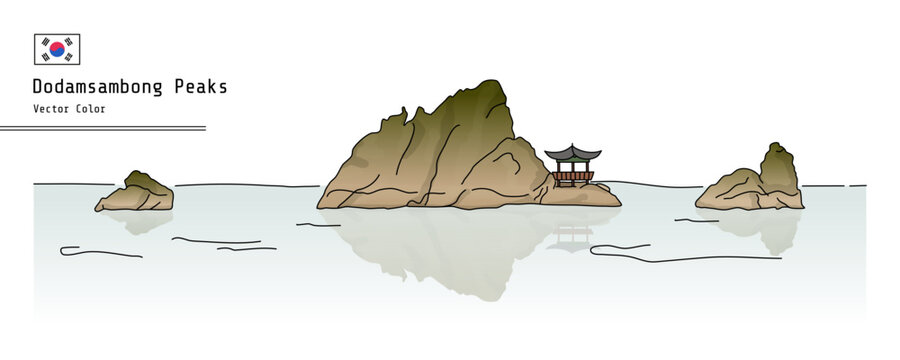 This is a scenic spot located in Danyang, Chungcheong-do, Korea. Dodamsanbong Peak, one of the eight scenic spots in Danyang.