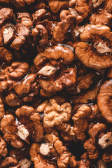 Close up of walnuts with honey