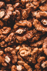 Close up of walnuts with honey