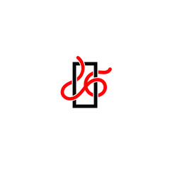 monoline logo or square monogram for business or corporate agency, consultant, fashion, entertainment, transportation, technology, construction, manufacturing, industry, jewelry, hotel, education