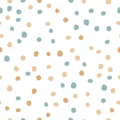 Tapeten Polka dot seamless pattern with round hand drawn shapes © tomozina1