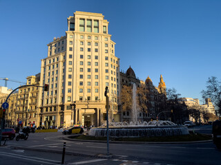 Busy roads during rush hour in Barcelona
