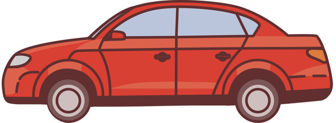 Modern Car Colored Line Art Illustration © Good Studio