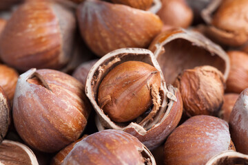 hazelnuts peeled from the shell