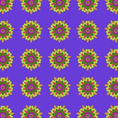 Fototapeta na wymiar multicolored flowers on purple surface abstract background