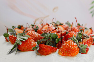 strawberries in a glass