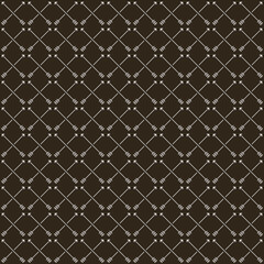 monochrome simple vector pixel art seamless pattern of minimalistic abstract crossed white arrows on black background
