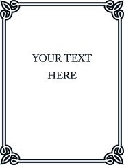 Vector A4 border frame. Background or book page. Simple rectangular billboard, poster, card, plaque, signboard, sticker, or label 