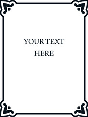 Vector A4 border frame. Background or book page. Simple rectangular billboard, poster, card, plaque, signboard, sticker, or label 