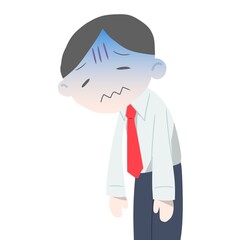 Illustration of a businessman who looks sick