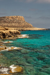 Seascape Cape Greco peninsula park, Cyprus.