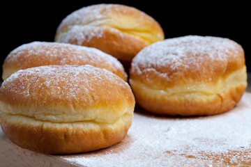 fried in oil Berlin donuts with stuffing
