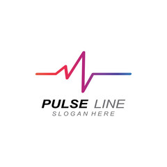Pulse line or medical wave. Vector logo design concept illustration template