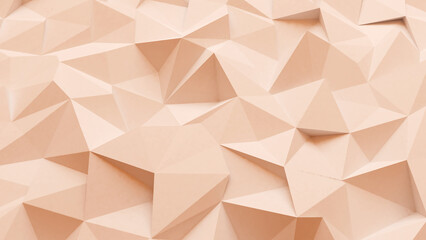 Abstract background light orange triangle,abstract high relief triangle,3d rendering