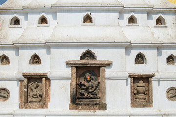 Obraz premium Kathmandu, Nepal- April 20,2019 : Buddhist Swayambhunath Temple (monkey temple) UNESCO World Heritage Site.