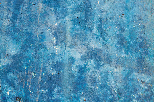 Deep blue textured cracked old horizontal background for copy space.