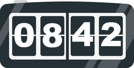 Electronic Table Clock Cartoon Illustration