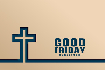 good friday poster in paper style design
