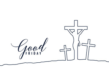 line style good friday crosses background