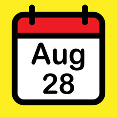 Calendar icon twenty eighth August