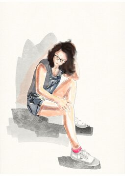 Digital watercolor. 
Owner illustration: Kateryna Trachuk
Model: Kateryna Trachuk
Date: 27.03.2022
