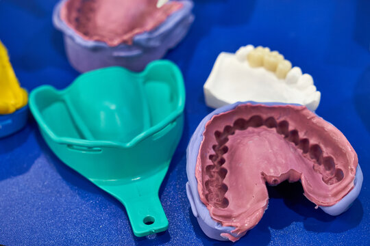 Imprint of a human jaw. Dental materials. Dental equipment.