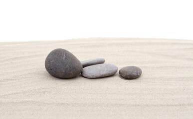Fototapeta na wymiar Pile of sand with sea stones.