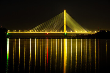 North Bridge in Kyiv at night