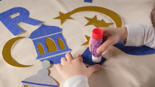 colored ornamental cardboard, ramadan