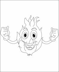 Dragon fruits coloring page line art vector art coloring book page for kids