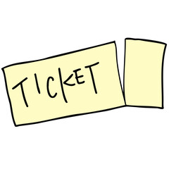 チケット入場時の半券を切るイラスト