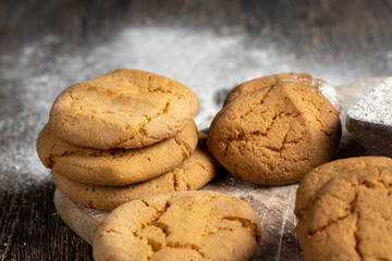 several round light cookies after cooking