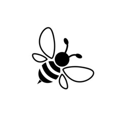 Simple bee icon isolated on white background