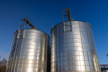 modern metal silo of large size