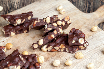 homemade chocolate with a large number of nuts