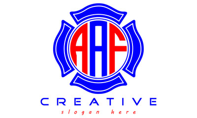 AAF three letters circle curves logo vector Template