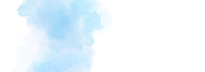 Fototapeta na wymiar 水彩テクスチャの背景素材　ブルー　夏イメージ　横長